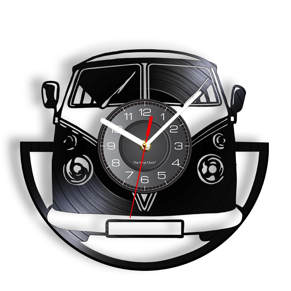 Minibus Vintage Vinyl Record W - Lighting Home Decor Wall Clocks 评论和价格