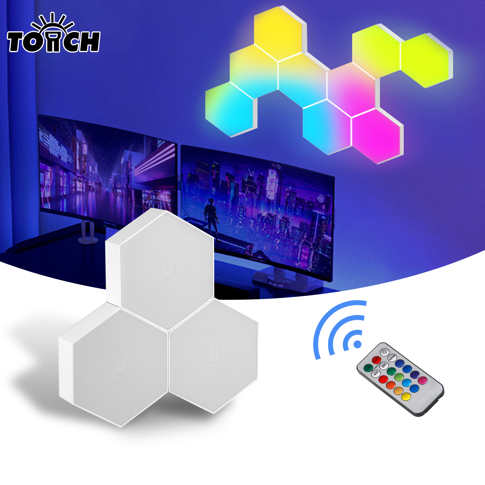Remote control geometric hexag - Led Lighting Wall Decor 评论和价格