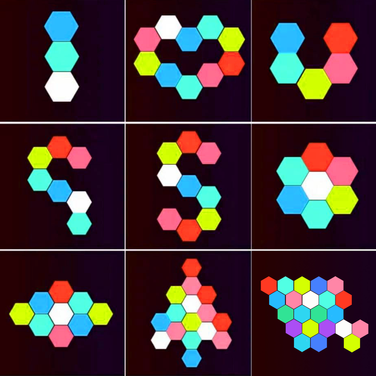 Remote control geometric hexag - Led Lighting Wall Decor 评论和价格