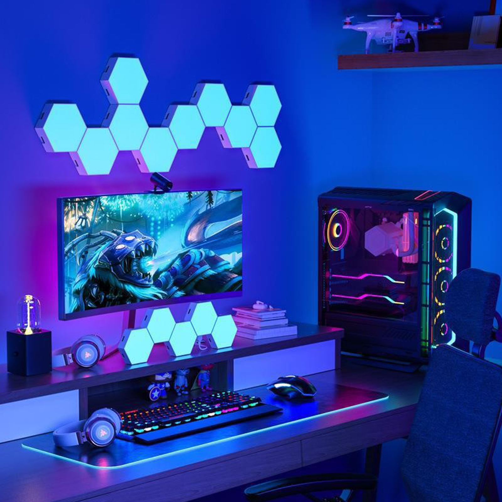 Remote control geometric hexag - Led Lighting Wall Decor 评论和价格